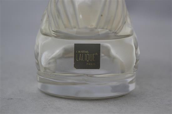 A Lalique Le coq nain glass mascot, post-war, 21cm.